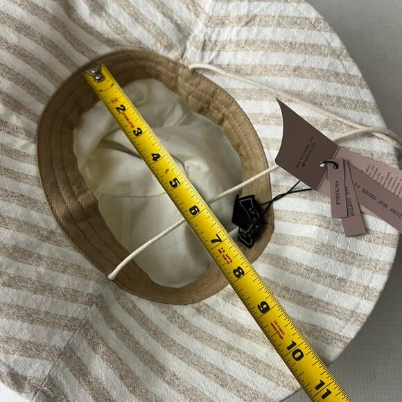 Wyeth Cotton Linen Stripe Bucket Hat Women One Size NEW